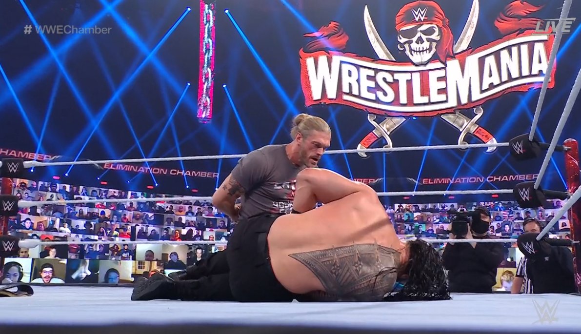 dosdossolodos's tweet photo. Edge ataca a Roman Reigns y se confirma la lucha por el tรญtulo en WrestleMania
#ChamberCL #WWEChamber
https://t.co/rv3ckhbLJT https://t.co/rekFiNFuyI