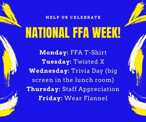ITS NATIONAL FFA WEEK EVERYONE! Get ready for an amazing week filled with ffa!