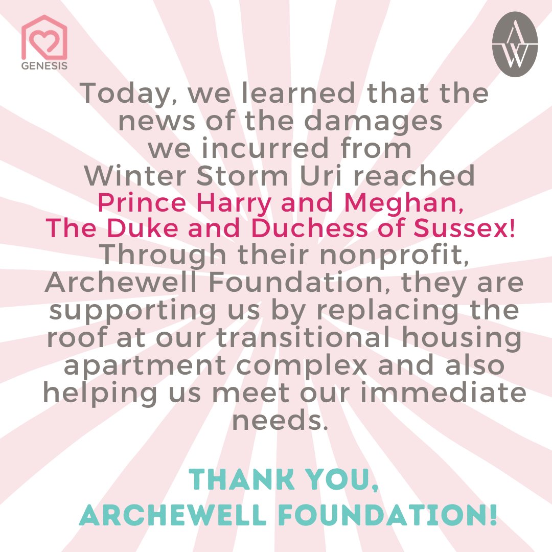 Today, the news of our damages reached Prince Harry and Meghan, The Duke and Duchess of Sussex! Through their nonprofit, they are supporting us by replacing the roof at our transitional housing facility & helping us meet our immediate needs. THANK YOU, ARCHEWELL FOUNDATION!