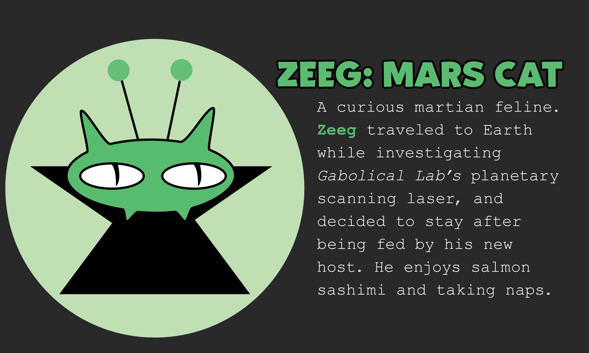 ItsgabboGabe's tweet photo. It is both Cat Day as well as a time of historical Martian exploration, so here is Zeeg: Mars Cat!
#CatDay #猫の日 #Gabolical #GabolicalLab #GabolicalLaboratory #Itsgabbo #GabeEly #Zeeg #ZeegMarsCat #MarsCat #cat #cartooncat #characterdesign #profile #characterprofile #yuruchara https://t.co/sbzQmdseRd