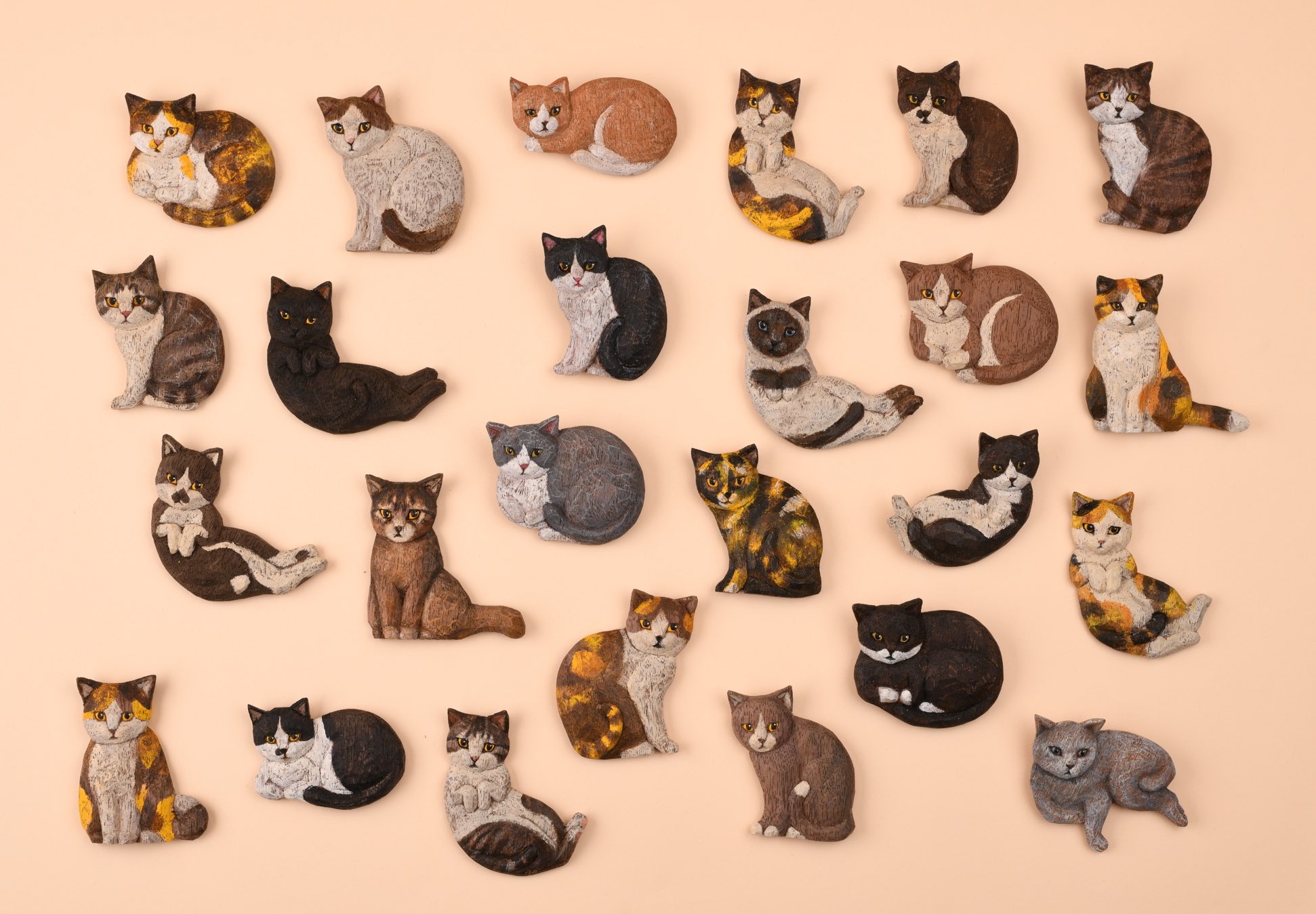 はしもとみお 木彫りの猫たち 猫の日 はしもとみお 木彫りの猫たち 猫の日