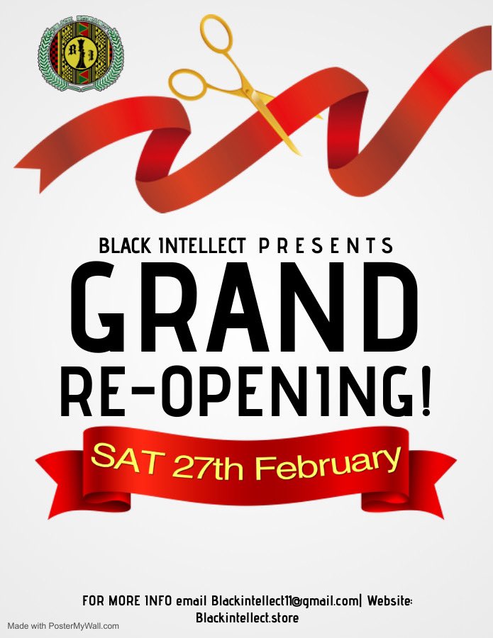 BLKINT11's tweet photo. We are less then a week away from our relaunch. We are excited for the re-opening of Black Intellect and can not wait to show you what we have store for 2021!! #blackintellect #blackintellectclothingline #BlackOwnedBusiness https://t.co/z0FM4ku2Sk