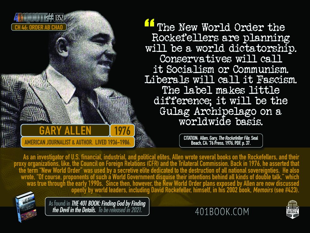 DaveHooper15's tweet photo. Gary Allen on the Rockefeller Plan in 1976. #rockefellers #NewWorldOrder #socialism #Centralbanks #Communism #TruthMatters #Tribulation #70thweek #EndTimes #FreedomOfSpeech https://t.co/OOirufm5GK