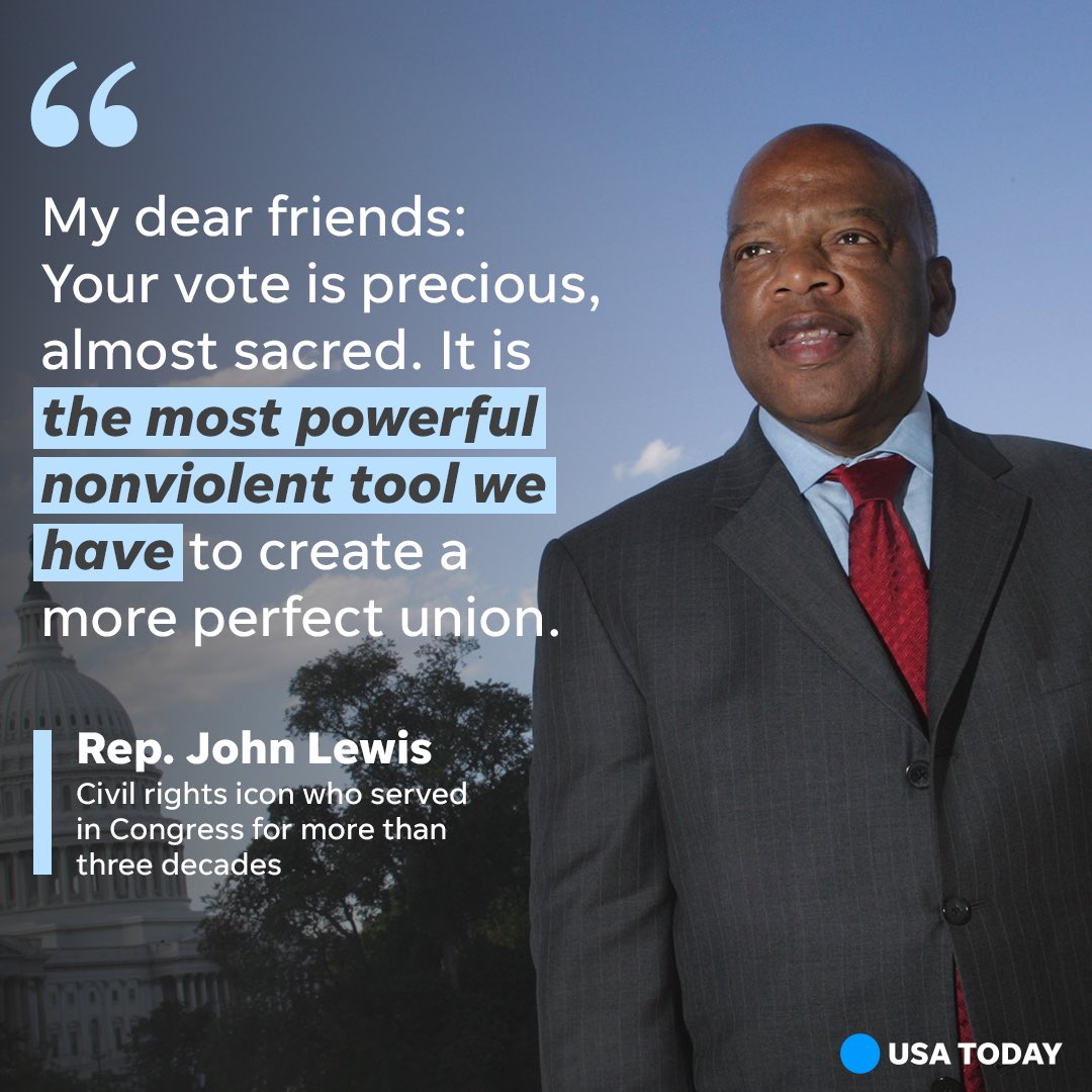 In Georgia, and across the country, efforts are underway to make it more difficult for people to exercise their right to vote. Let us remember the lessons and words of our hero and our friend, Congressman John Lewis.