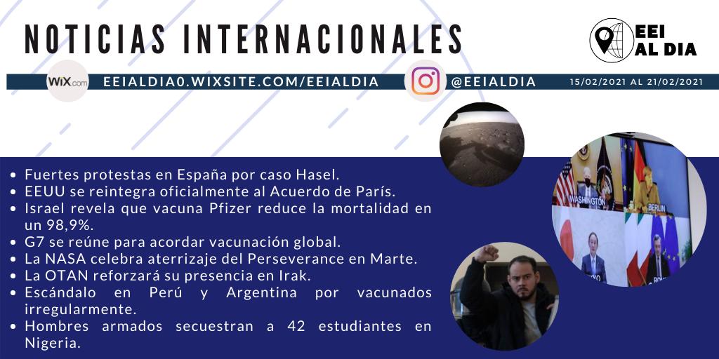 EEIaldia's tweet photo. #21feb finaliza la semana con #EEIalDia y nuestro resumen de los acontecimientos internacionales más importantes📰🌐Recuerda mantenerte #SiempreAlDia https://t.co/3ZyYzT9qSF