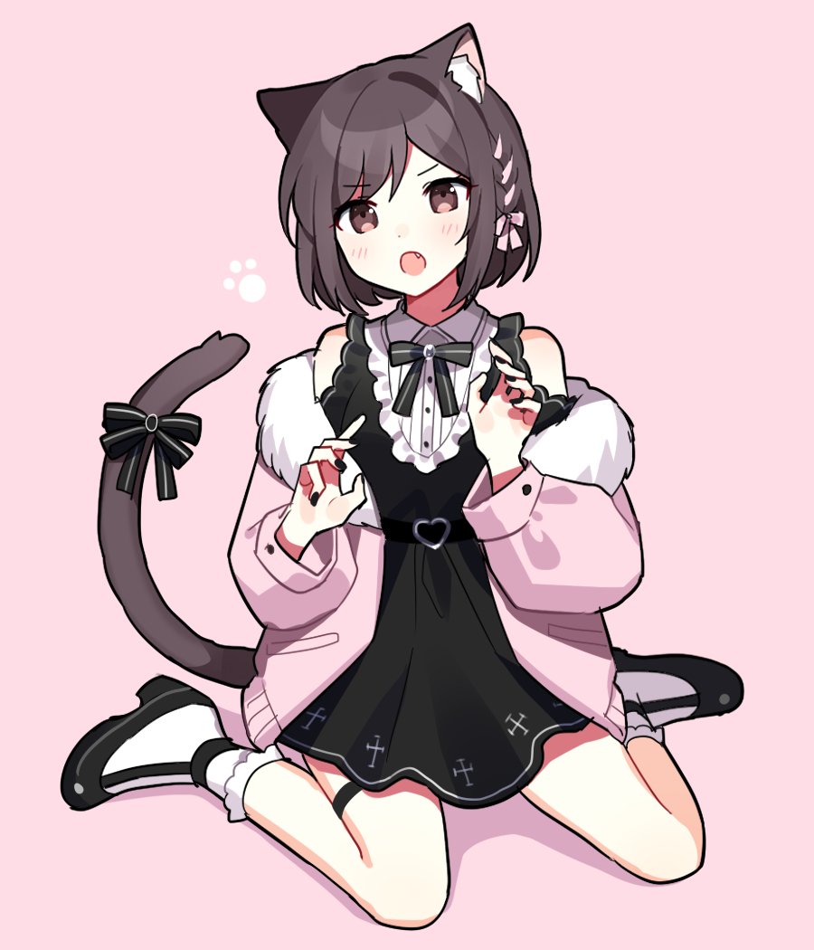 1girl cat tail tail animal ears cat girl cat ears solo  illustration images