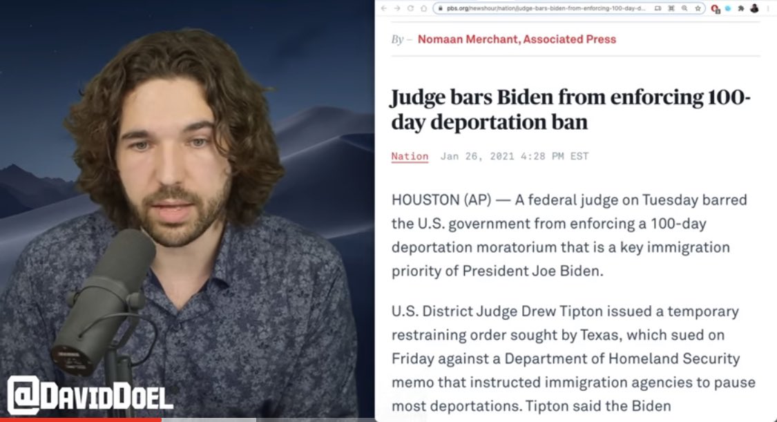 @HollarRondane @ExistentialEnso That is literally in the video, did you even watch it? Doesn’t mean Biden’s hands are tied. He could be taking steps to defund ICE which went further than even the judge had allowed by deporting babies.