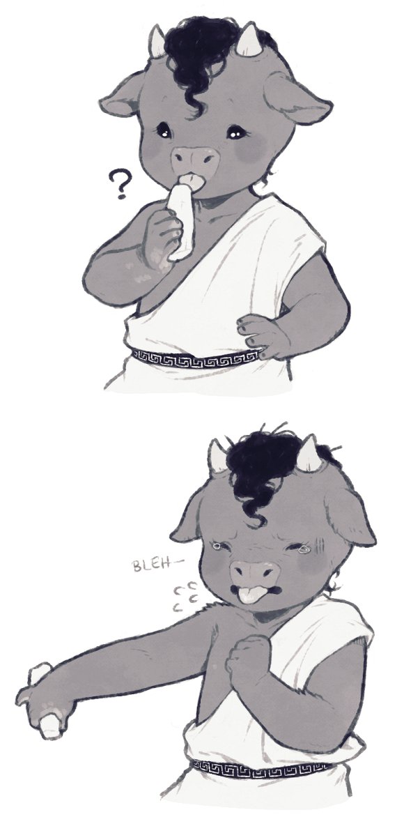 theslowesthnery's tweet image. the wretched abomination known as the minotaur has discovered some chalk

(sorry i can&apos;t stop thinking about little baby asterius)