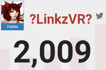 linkzvr's tweet photo. Holy crap, just noticed I busted the 2000 Follower mark here on Twitter!😮

I love my Twitter fam! 💖💖💖

Tell you what, in celebration, I'll give 4 random followers who like and retweet this post in the next 24 hours a $25 Steam gift card.

Thank you all SO MUCH for the love!🥰 https://t.co/8PcBp7ZUEH