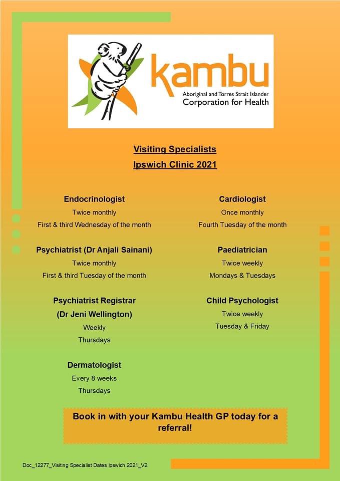 KambuHealth's tweet photo. Need to book an appointment with a specialist or allied health service? 

Call Kambu Health today!

Ipswich: 3810 3000
Laidley: 5465 3541 

#kambuhealth https://t.co/O6NP59vFJn