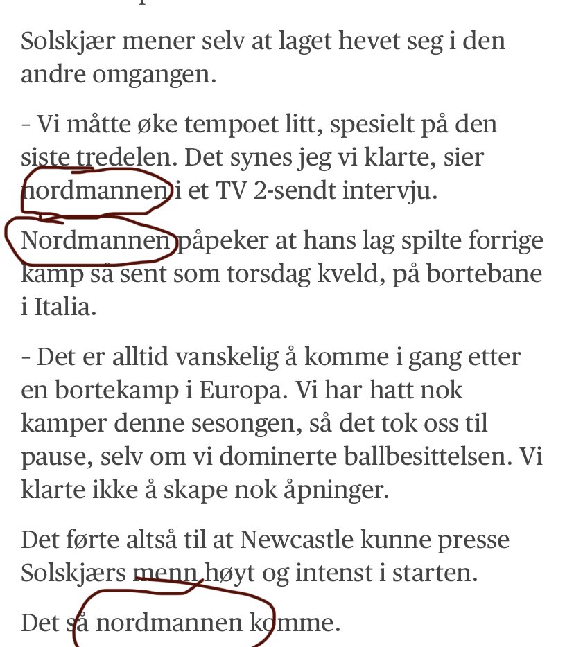 Forslag til kompromiss: ikke mer en én «nordmannen» per artikkel.