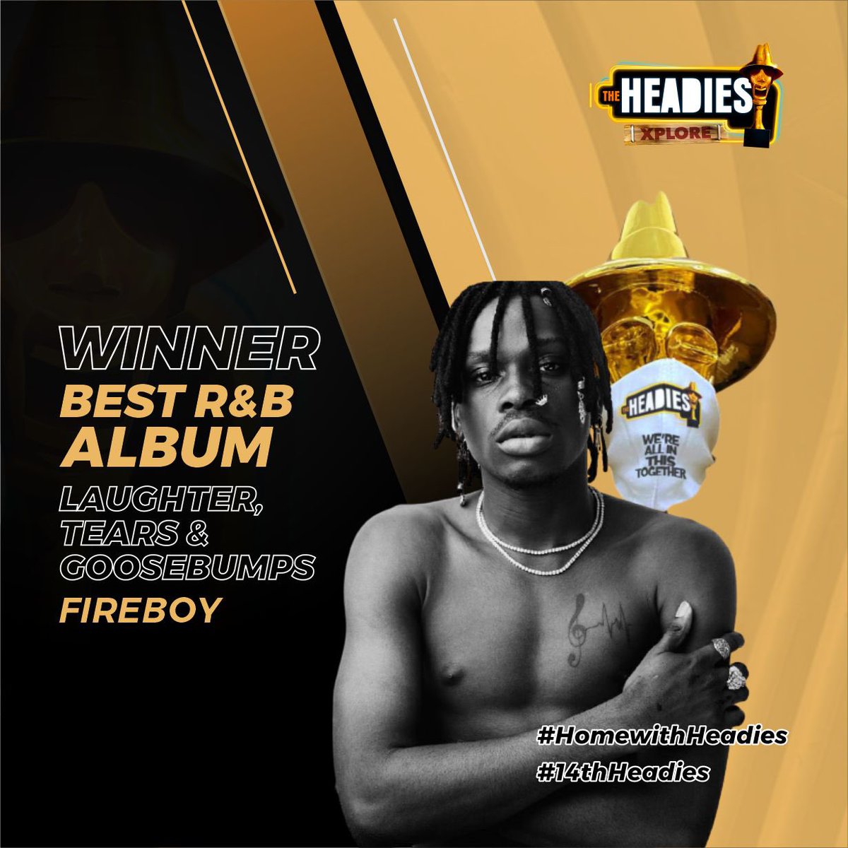 _Bryahn's tweet photo. Fireboy DML is doing a Bruno Mars rn. Baba wan pack all the awards go house😭😂♥️♥️♥️#14thHeadies https://t.co/vknAFTcOO9