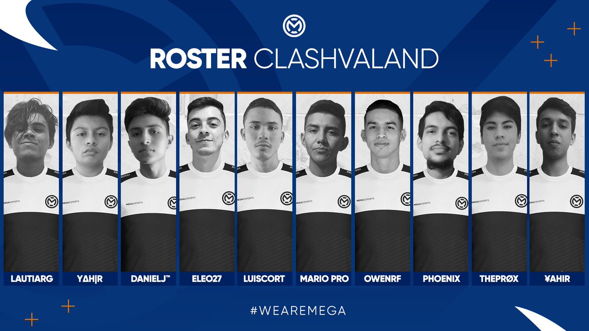#CR👑 | ¡Roster!

Presentamos a los 10 jugadores que representaran nuestros colores en la búsqueda del campeonato de la @Clashvaland_cup 🏆

#GoMega #WeAreMega 🤖💙