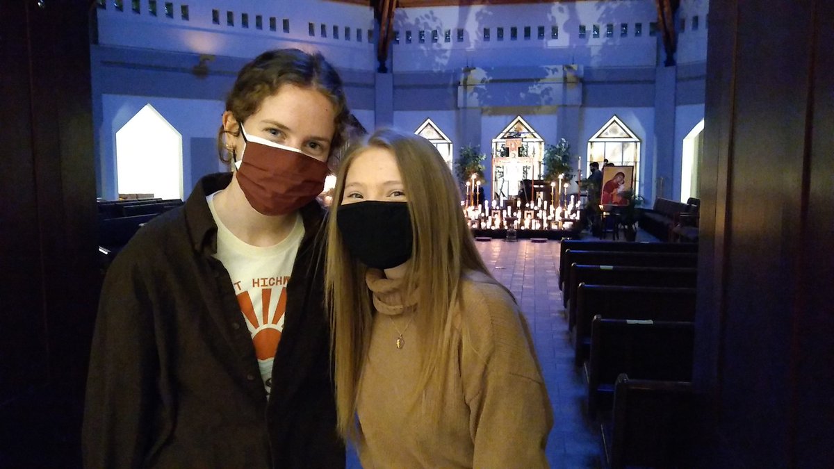 SJAPerform's tweet photo. Jane, Ella, and Miss Cooper are singing at the Taize Service at St. Ignatius this evening. If you can't make it, you can stream it! Come pray with us! https://t.co/PKZ1jtLaUq