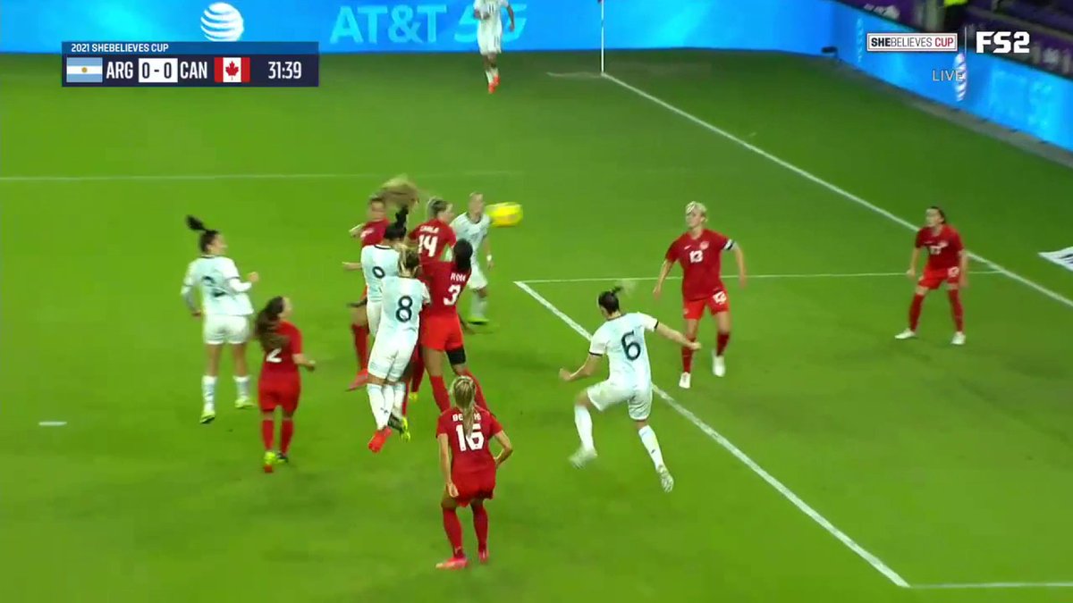 All square between @Argentina and @CanadaSoccerEN in the #SheBelievesCup!

Sole Jaimes forced the keeper into this save 👀