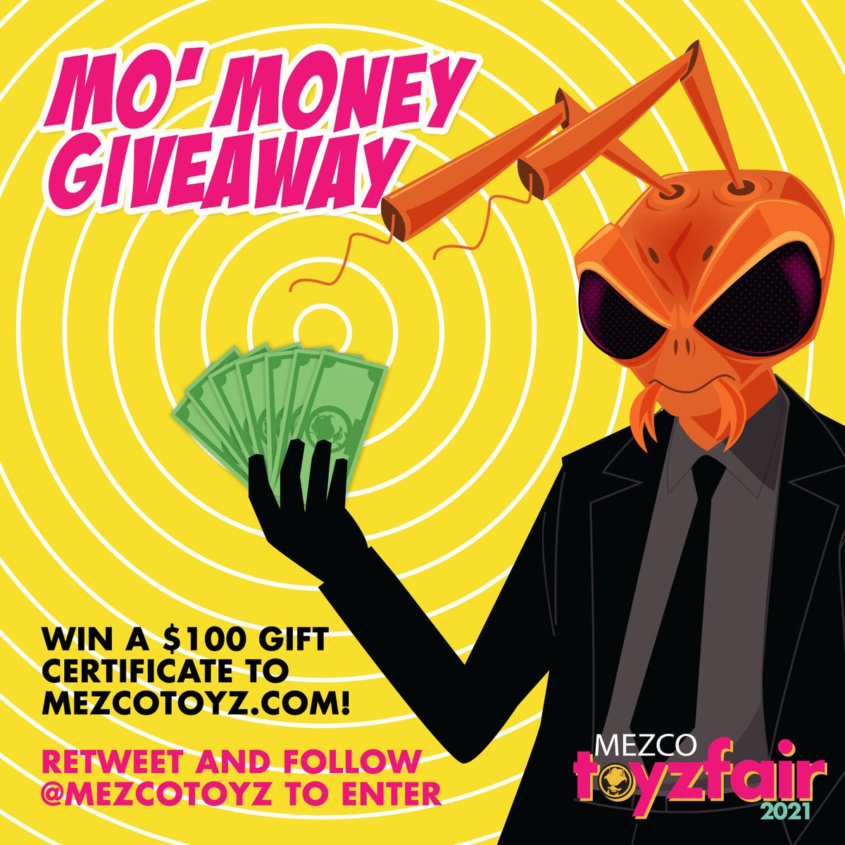 RT & follow @mezcotoyz for the chance to win a $100 gift certificate to mezcotoyz.com! We'll randomly select 2 winners and reach out to you via DM. #MezcoToyzFair 💰