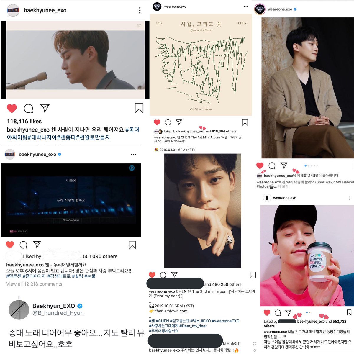 Baekhyun being the best supporter on sns
