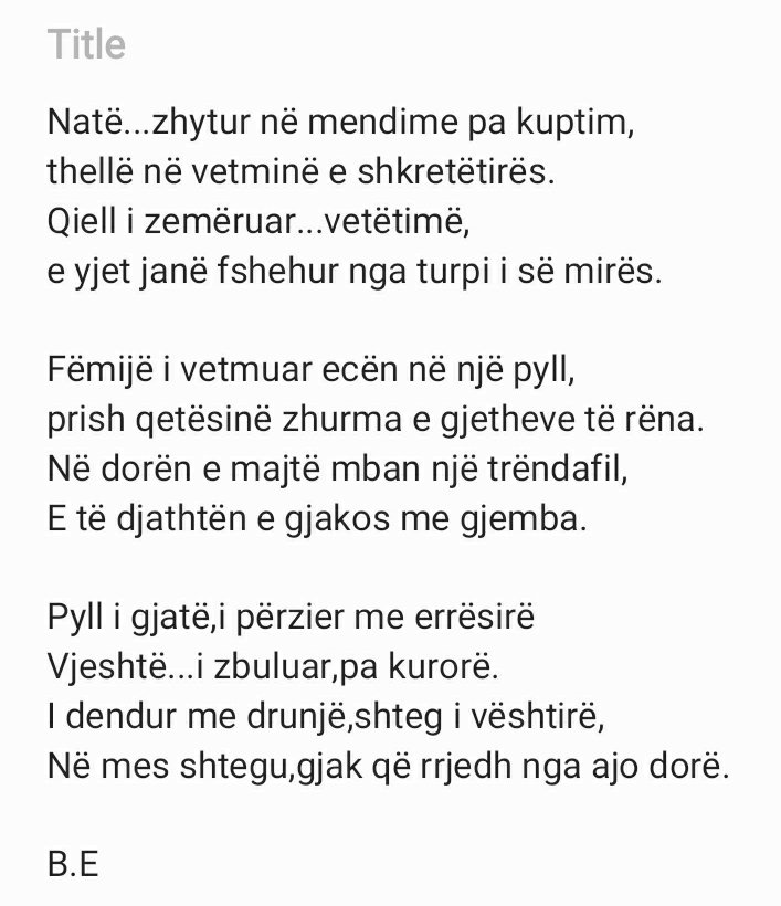 BurimElshani2's tweet photo. You put the title...
#Poetry #DeepMeaning #DepressedTeens #AgainstDepression https://t.co/cN6novedqL