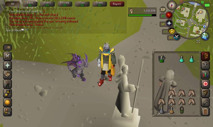 Don't mind me, just gotta do a lil flex of a 2kc skotos drop #osrs https://t.co/lOJEicUd8r<a href="/tag/osrs"class="tags"><span>#osrs</span></a>