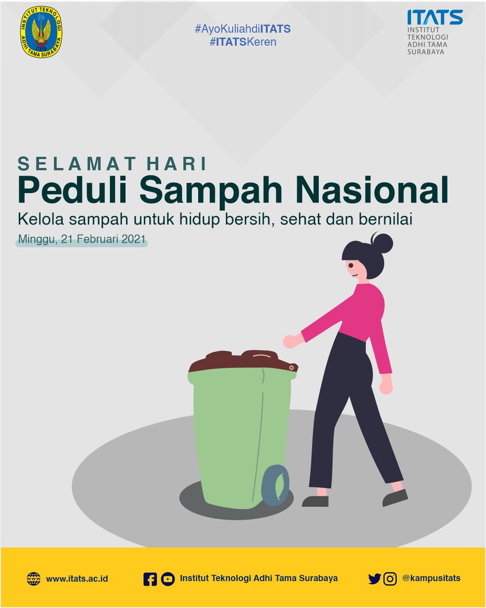 Selamat Hari Peduli Sampah Nasional 
21 Februari 2021 

#pedulisampah #pilahsampah #indonesiabersihsampah2021 #harisampahnasional #HPSN2021