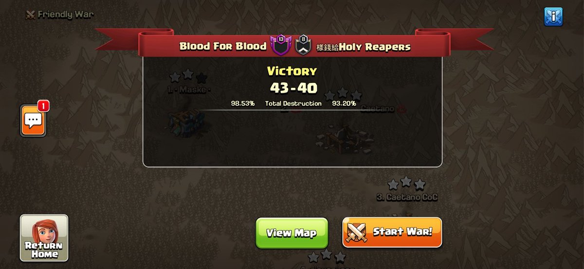 BloodForBlood8's tweet photo. Top warrrrs🔥🔥🔥🔥🔥
QF and tiebreaker😍🔥
Gg @HolyReapersCOC
Go to semifinals #GOBFB❤ https://t.co/KBOacFsmYz