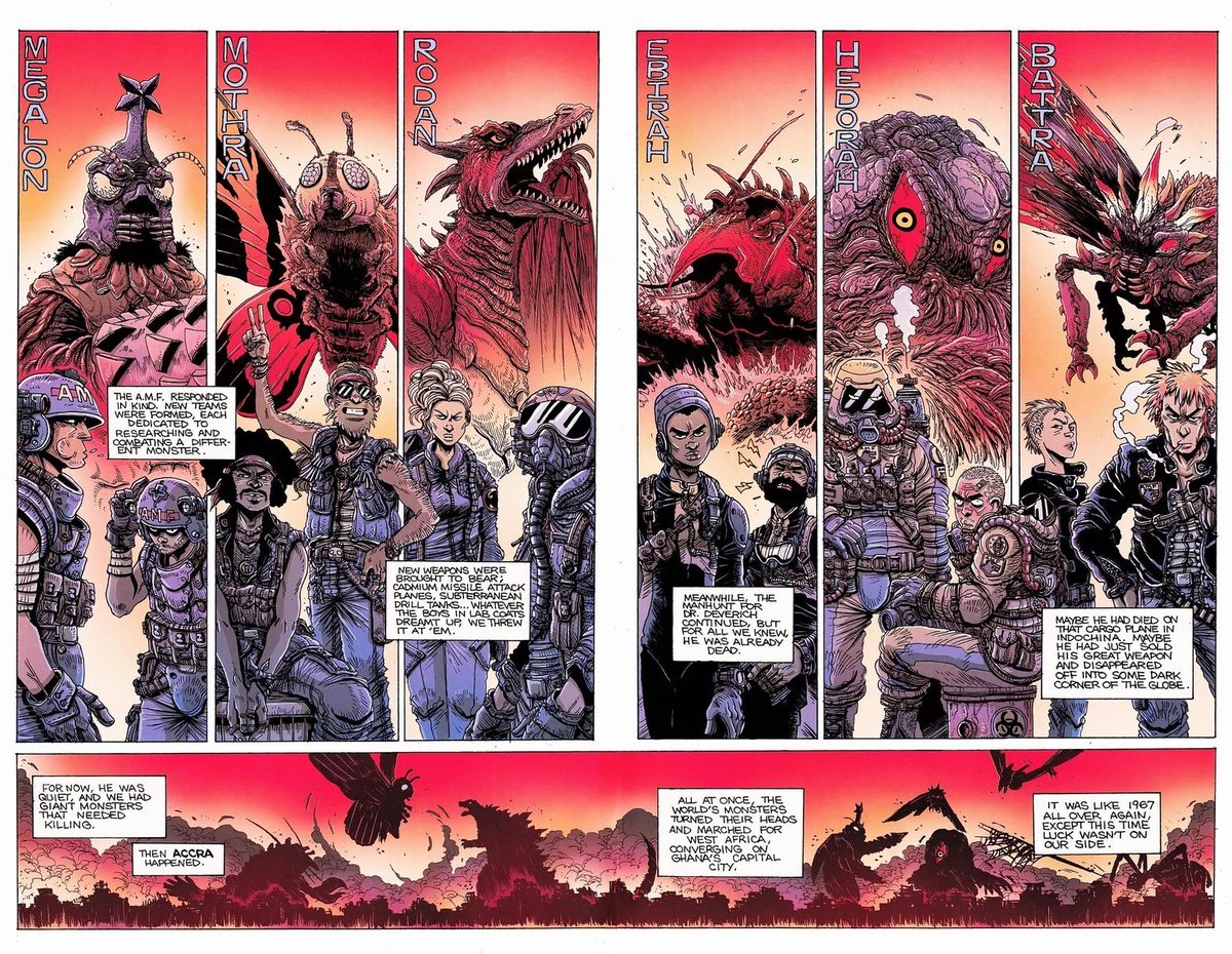 Minovsky on X: One of my favorite concepts in James Stokoe's Godzilla: Half  Century War is each kaiju being assigned their own specialist response  team. I especially like the Hedorah hazmat clean-up