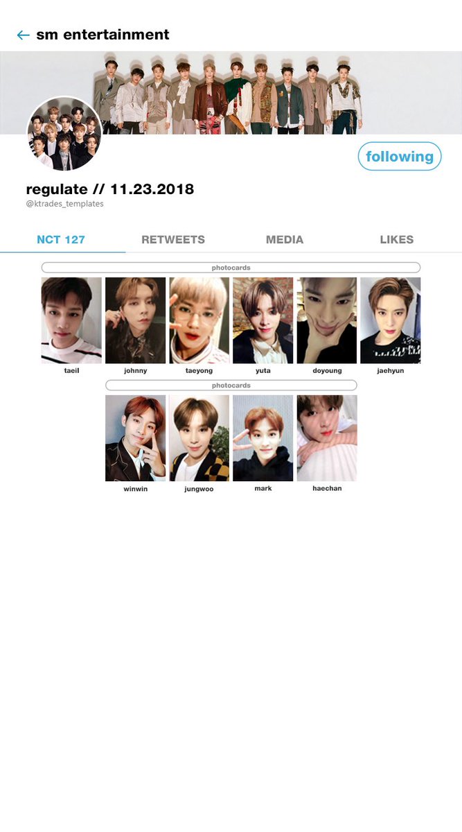 toytr cameron ktrades templates aal toytr regular irregular regulate awaken templates nct 127 photocard template wishlist checklist https t co dakmhkt1vu