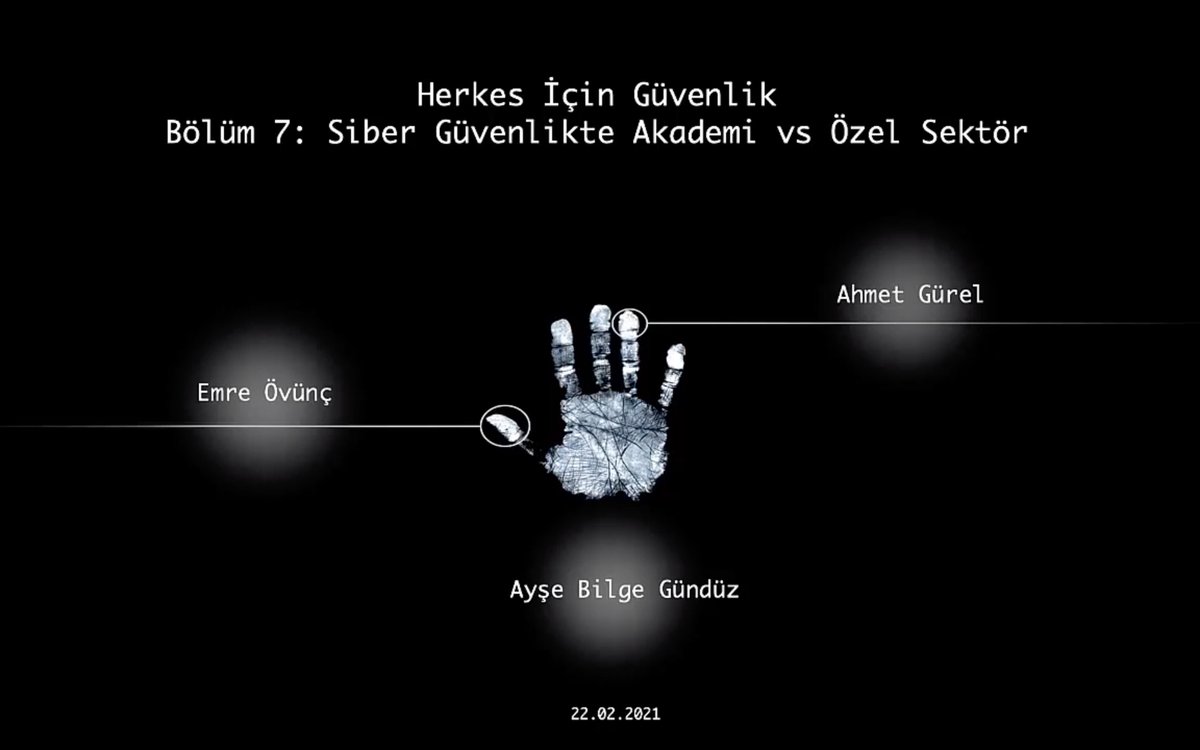 Herkes için Güvenlik podcast serimizin bu bölümünde 
<a href="/EmreOvunc/">Emre Övünç</a> ve konuğumuz  <a href="/abilgegunduz/">Bilge</a> ile Siber Güvenlikte Akademi ve Özel Sektör üzerine konuştuk. anchor.fm/herkesicinguve… ve youtu.be/imGwh6p5ajo adreslerinden ulaşabilirsiniz. 
#herkesicinguvenlik #podcast  #podcasts