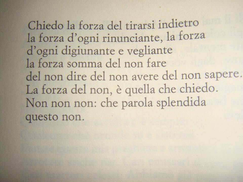 Chiedo la forza del non