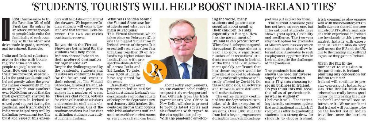 EduIrelandIndia's tweet photo. INTERVIEW | Students, Tourists Will Help Boost India-Ireland Ties, says Brendan Ward https://t.co/NZRKT0rosj via @NewIndianXpress #Ireland #education #Students https://t.co/L4O0SJw7yp