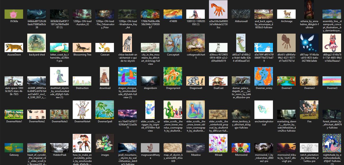 abriannaskye's tweet photo. I did a painting retexture of QueenAcademe's Placeable Paintings and Notes mod! I love her mod- You'll see her art choices in the mod still, but I also replaced a bunch of them with children's art. I feel like there isn't enough children stuff in Skyrim. https://t.co/BC26s0K5U0