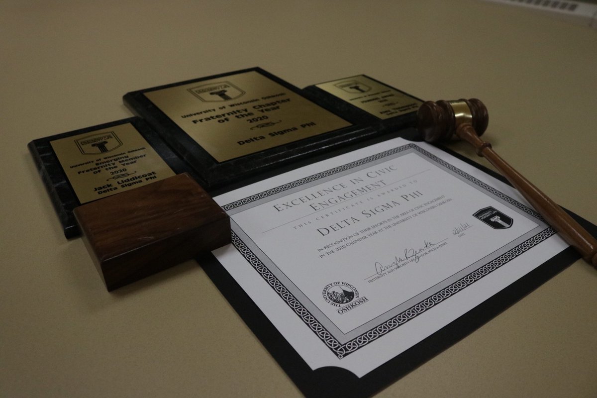 UwDelta's tweet photo. Today at the FSL awards, Delta Sigma Phi took home FRATERNITY CHAPTER OF THE YEAR, Excellence in Civic Engagement, Emerging Fraternity Member of the Year- brother Jack Liddicoat, and the Founders Award-brother Alex Thompson, and also awarded Chapter of Excellence! https://t.co/tUOIZoB5tk