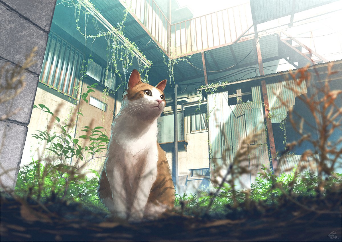 「#猫の日 
猫のいる風景 」|mochaのイラスト