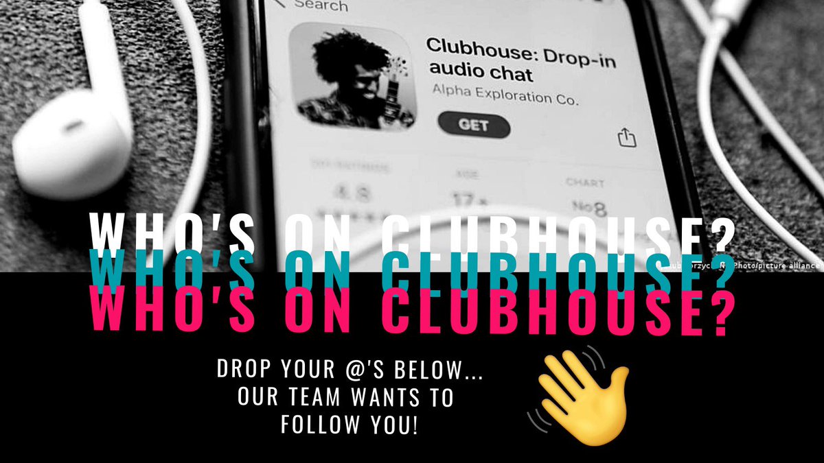 Who’s on #Clubhouse?😍
Reply with your usernames below, our team wants to #follow you! 
#clubhouseinvites #ClubHouseApp