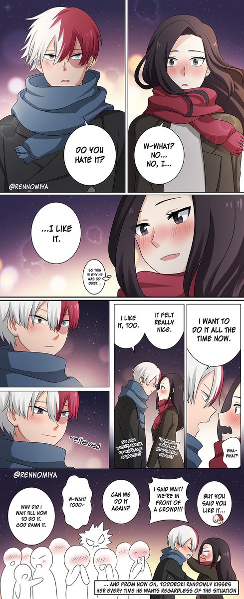 How I imagined their first kiss is gonna be like:

#todomomo #轟百 