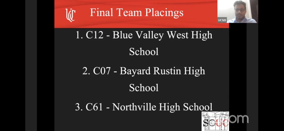BVW took 1st place out of 98 teams in the University of Cincinnati Official Science Olympiad Invitational 2021!!! Congrats!! ❤️🤍🖤