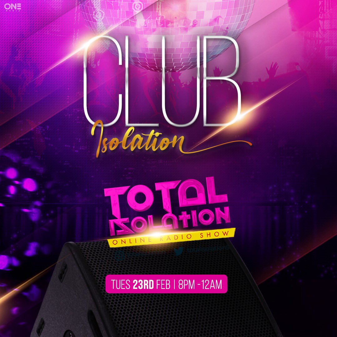 totalisolation5's tweet photo. #ClubIsolation 

Yes this Tuesday we head to the Club! #TotalIsolation #ClubIsolation https://t.co/Ut18SBTIli