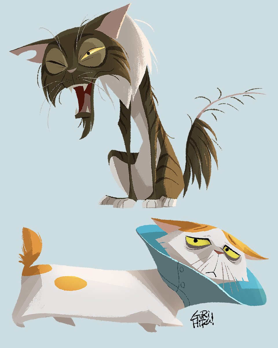 「#猫の日 なのでかなり昔に描いた猫のキャラクターデザイン。結局、形にはならなかっ」|グリヒルのイラスト
