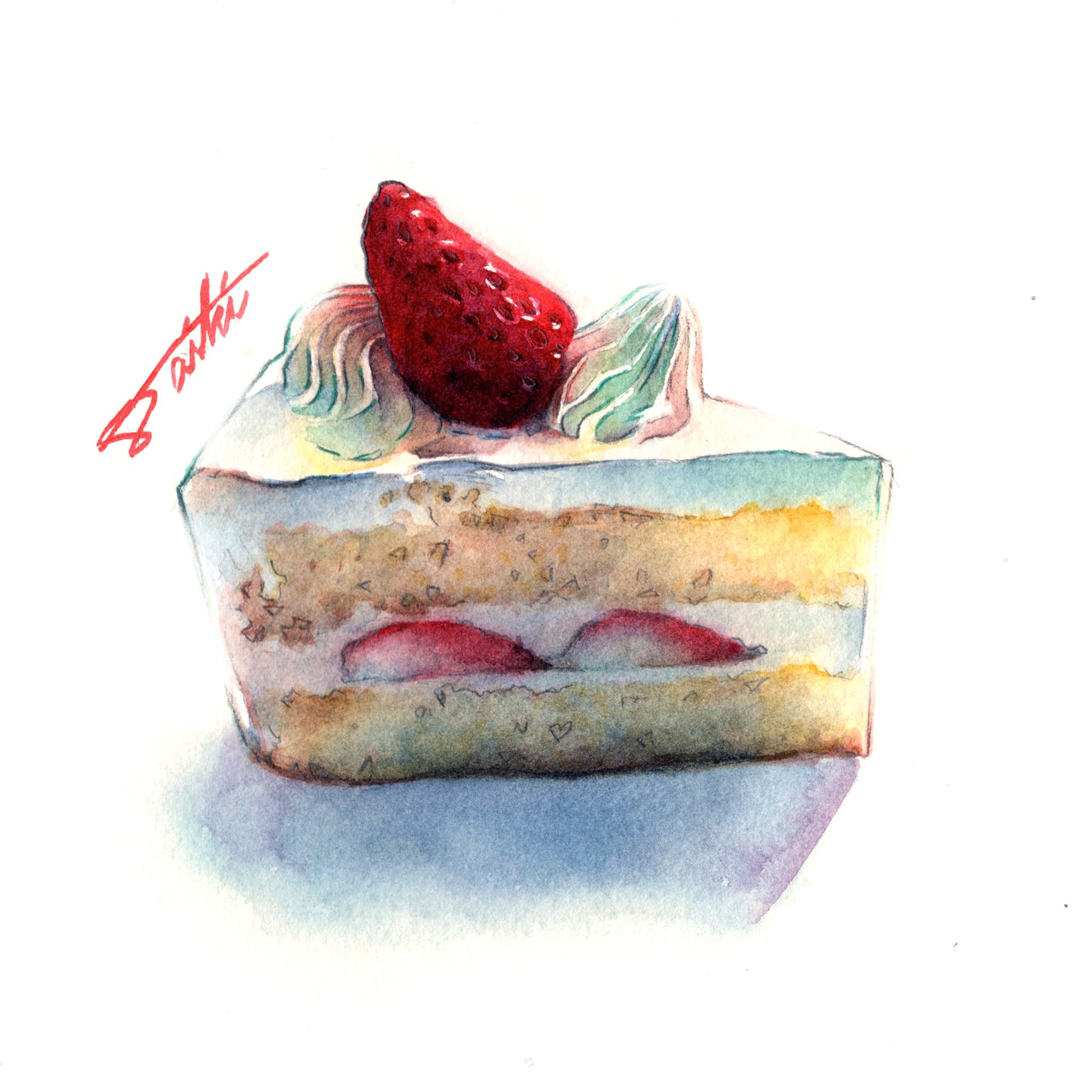 コサカダイキ イラストレーター Auf Twitter ショートケーキの日 透明水彩 食べ物イラスト コサカダイキ イラストレーター Auf Twitter ショートケーキの日 透明水彩 食べ物イラスト