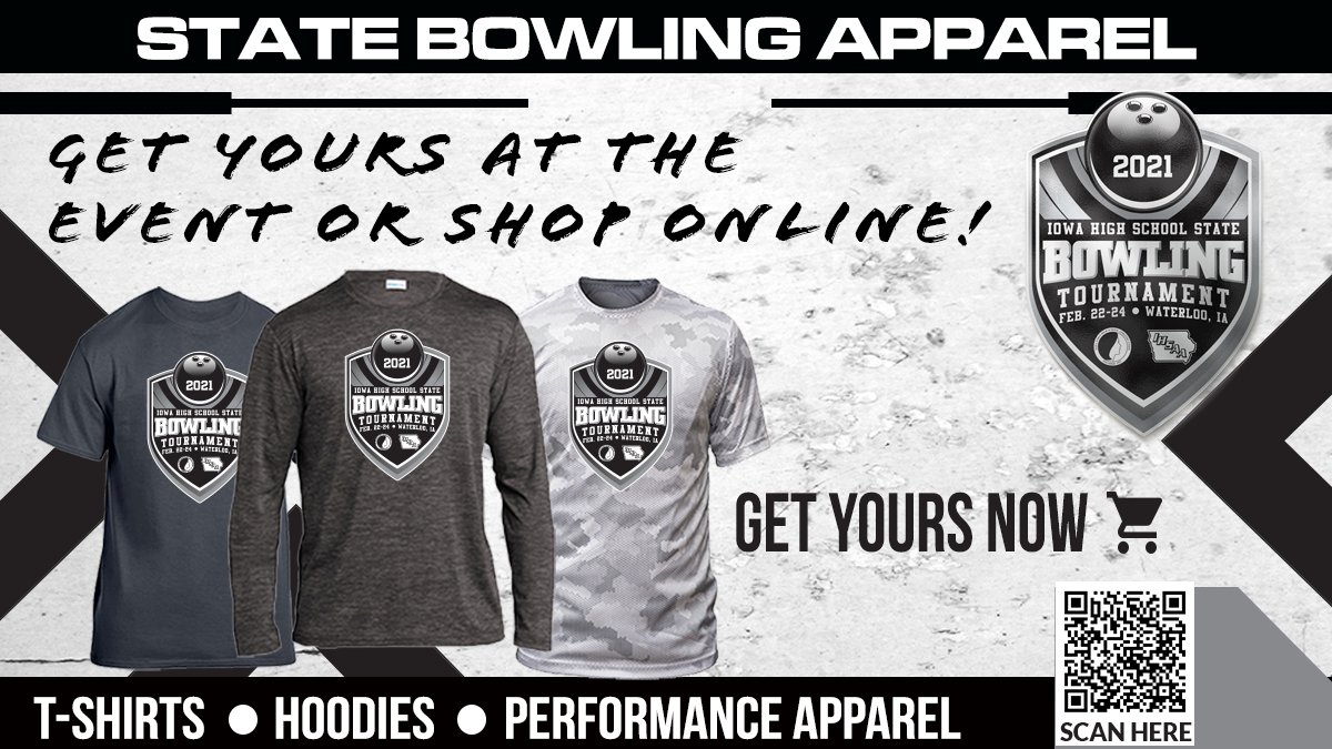IGHSAU's tweet photo. We're ready to roll in Waterloo. State Bowling starts now!

Celebrate the moment with your own customized state merchandise available at @CadillacXBCWLOO or online at the link below.

📲 https://t.co/3aL5WgJpBr

@IHSAA
@_FineDesigns

#IowaGirl #IGHSAU #IAHSBOWL https://t.co/r5OI0TZdwG