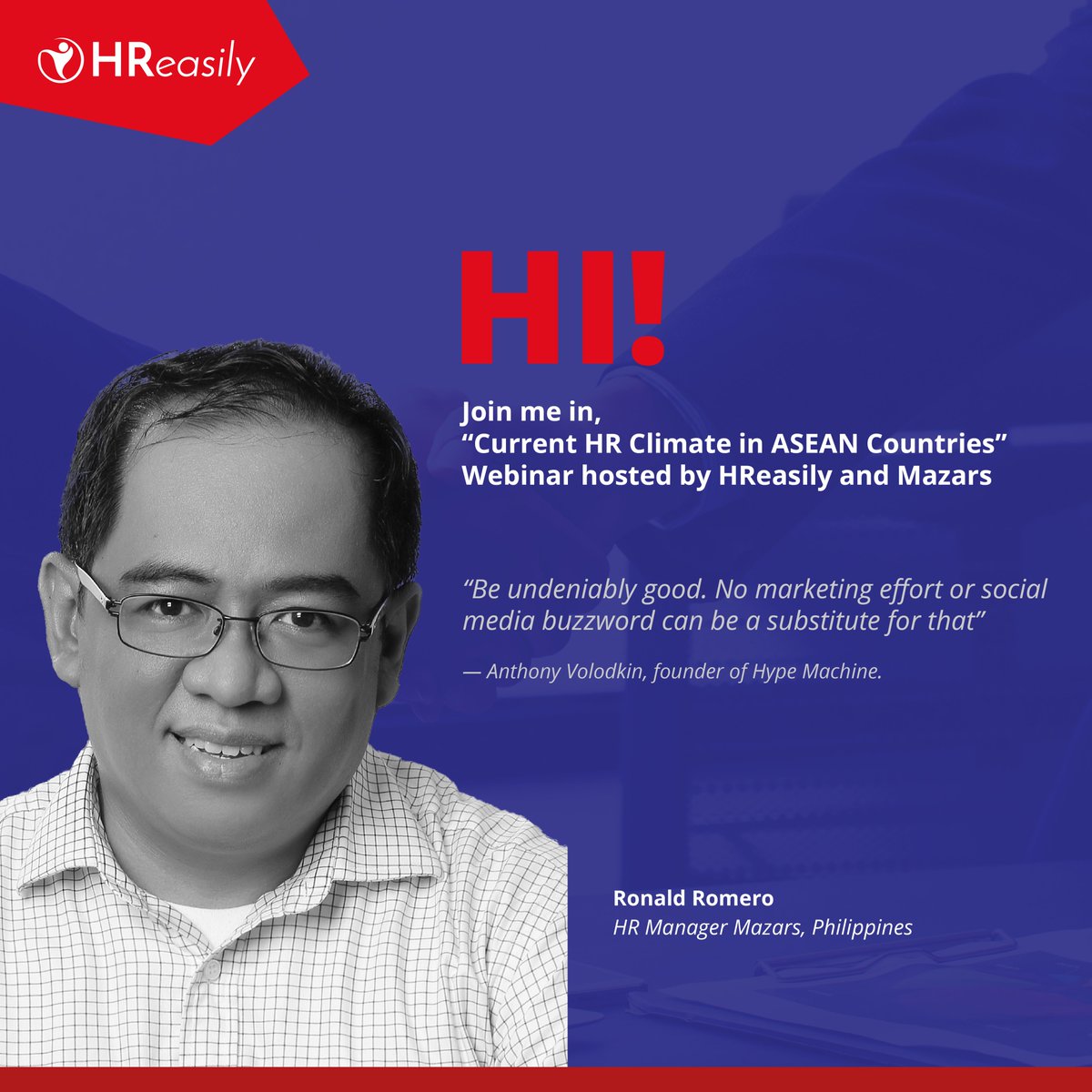 Don't miss Ronald Romero in “Current HR Climate in ASEAN Countries”, a discussion on support schemes and/or best practices in the region to help businesses manage manpower cost & issues. 🗓️ 24th Feb ‘21, 3PM-4:30PM 🗓️ Virtual seats here 👉🏽 bit.ly/2YVkCi0