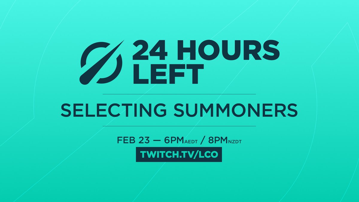 ⌛ 24 Hours until #LCO. Who's with us?
Watch the season kick off tomorrow on Twitch OR Youtube 👇
Twitch 📺 https://t.co/Z8ttockZ4m
YT 📺 https://t.co/CreDTFCIVJ https://t.co/tWb5D3OvXo