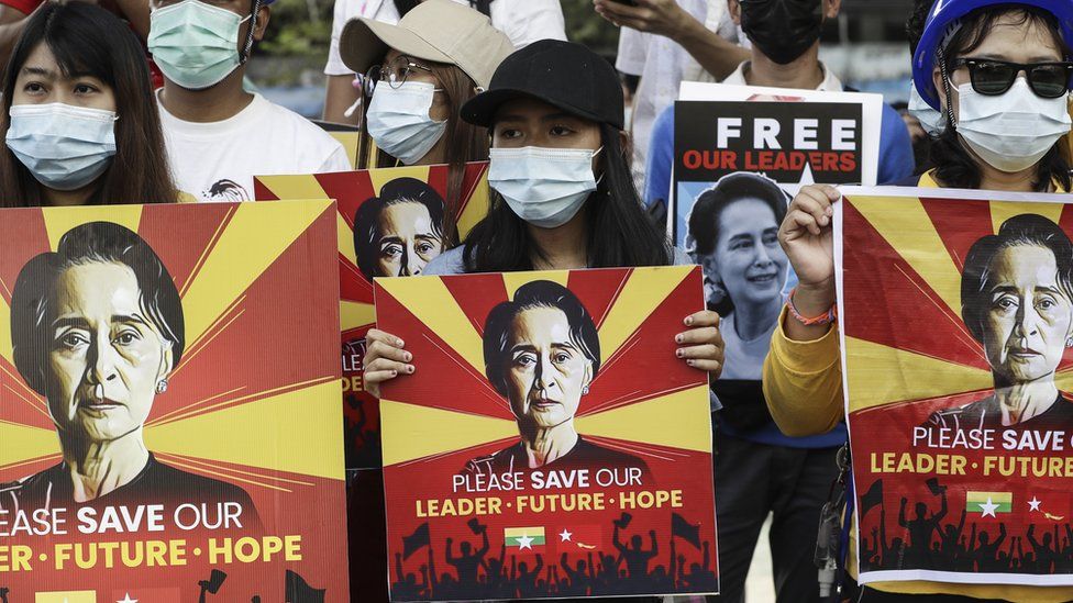 The British government tells the Myanmar military to "step aside," release Aung San Suu Kyi, and respect the democratic process. Shooting peaceful protesters is "beyond the pale."  Britain "will consider further action, with our international partners."
bbc.com/news/uk-politi…]