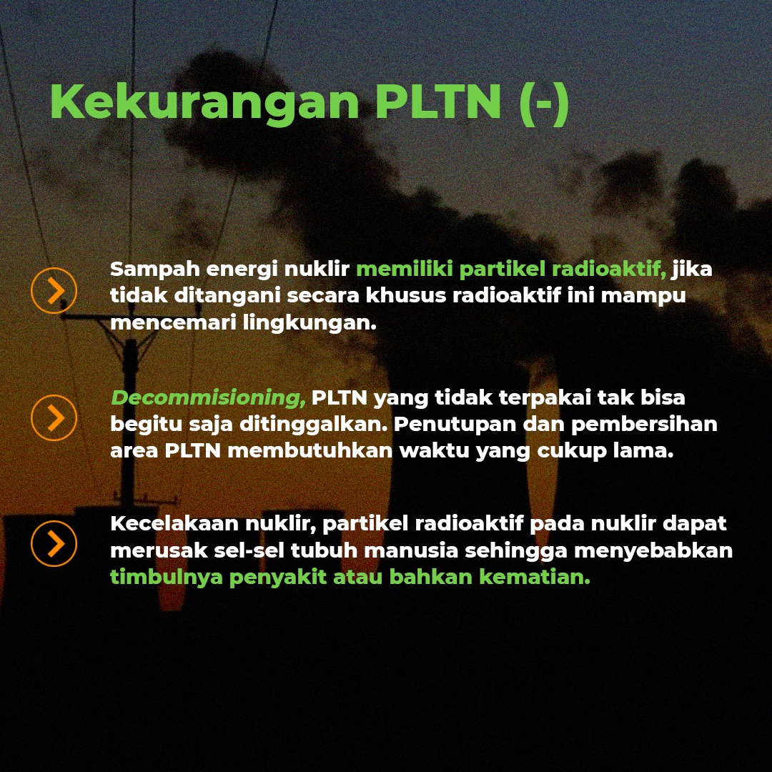 energibaik_id's tweet photo. Sobat EBT 🌳⚡ yang lagi mantengin #AttackonTitanFinalSeason di Senin ini. 

Sudah tahukah kalian?

Jadi wacana sejak 1960-an, kok RI belum bisa bikin PLTN ya?

Ternyata begini pertimbangannya ... 🧐

👇🏻👇🏻👇🏻 https://t.co/F9I2meMDz6