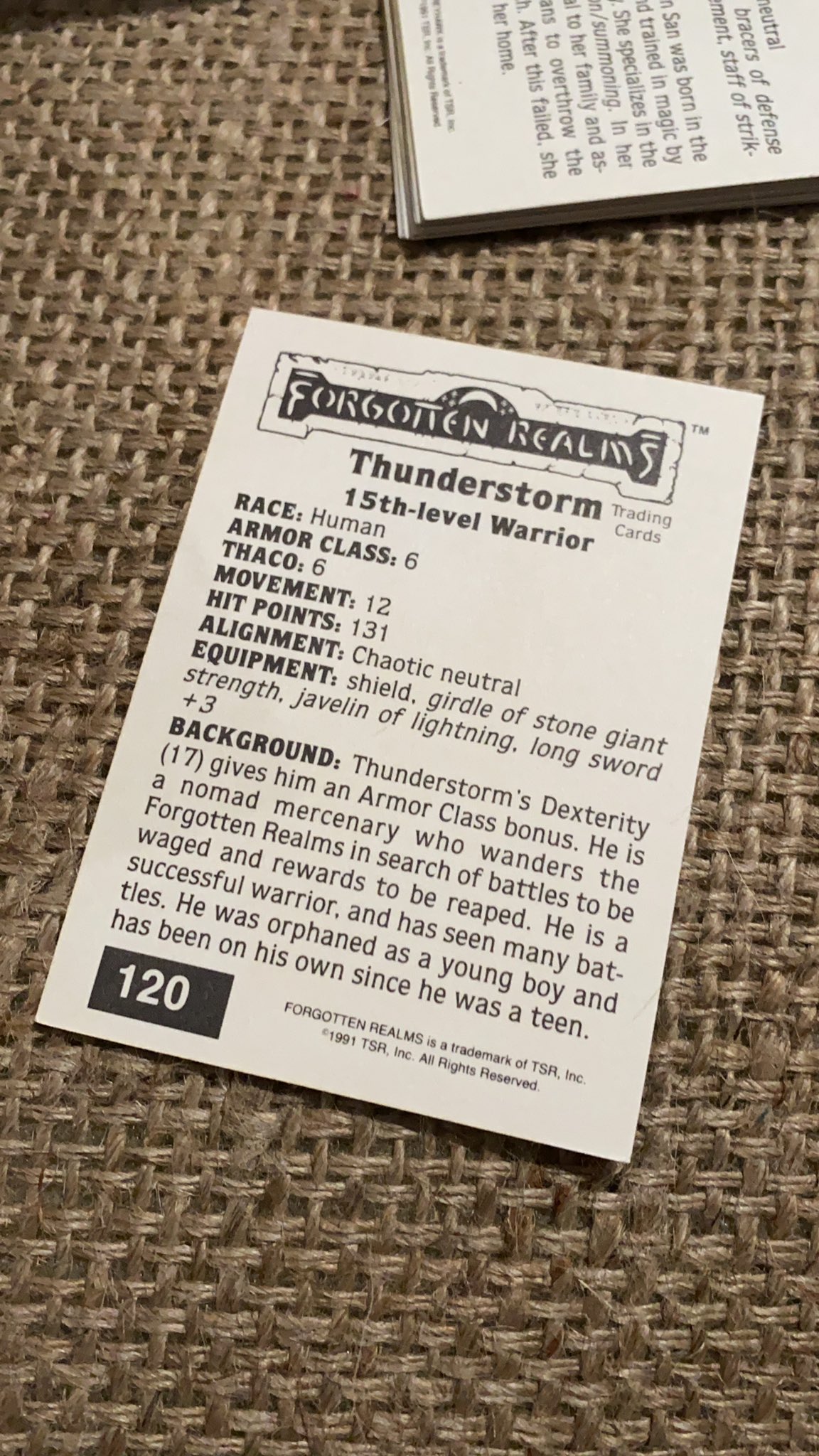 tøve udsende Mob NewbieDM on Twitter: "I've done this before, but why not do it again. I saw  them come up today in a group post. Wanna look at the 1991 TSR #dnd trading  cards.