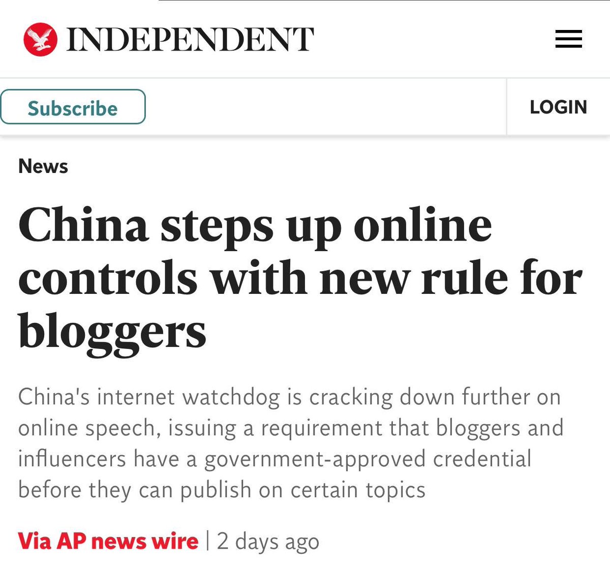 MenSuen's tweet photo. While blogging about political and military related topics has basically been banned for a while, it’s now extended to topics about daily life, like health, economy ....
#fuckccp #boycottchina #freedomofspeech #china #statemedia #nomoretruth Beijing #greatfirewall #china https://t.co/rr1sUwh0Ii