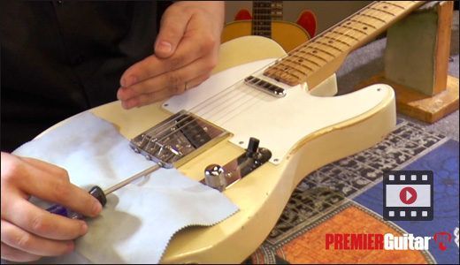 premierguitar's tweet photo. New #DIY video! @gruhnguitars setup guru Nathan Golliher shows how to easily make your Strat, Les Paul, and Telecaster ring true up and down the fretboard: https://t.co/jrGE57S6Uq https://t.co/Xdj2vPEvh0