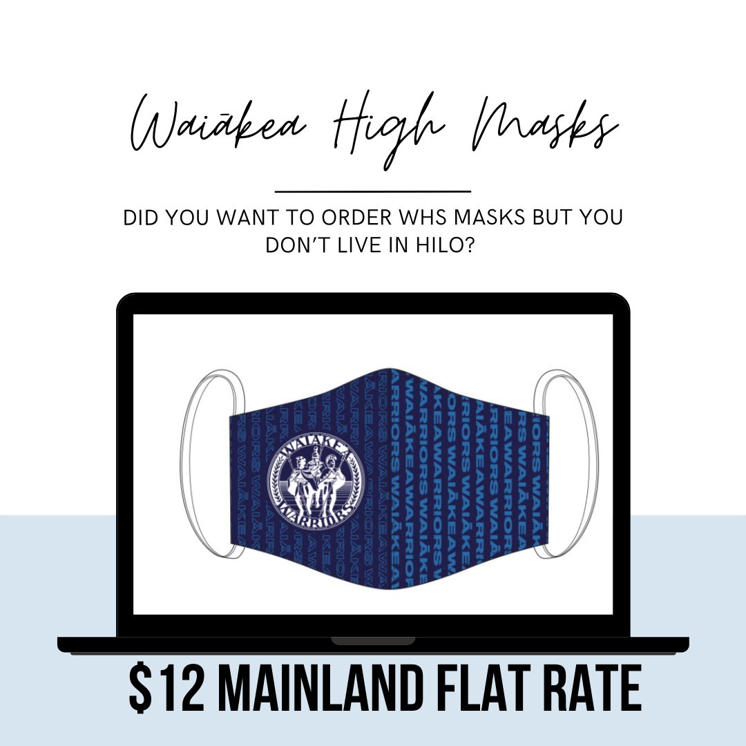Did you get your exclusive Waiākea High School masks designed by Alumnus, Ryan Sagawa? Our online store closes tomorrow, Monday, February 22! 💙 #movingforwardtogether #waiākeawarriorstrong