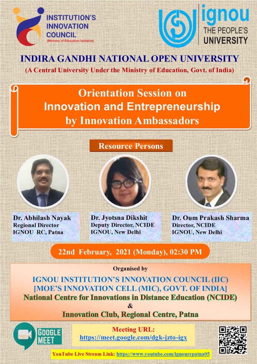 InnovationsIGN1's tweet photo. @IgnouVc @OfficialIGNOU https://t.co/9HSnzigFmC