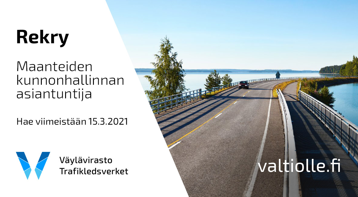 vaylafi's tweet photo. 🛣️ Valtiolla on päällystettyjä teitä noin 50 000 kilometriä. Etsimme henkilöä vastaamaan mm. näiden teiden kunnon suunnittelusta, analysoinnista ja raportoinnista. Vakituinen virka.

👉 Lisätietoa ja hakuohjeet: https://t.co/5muvjPaqCa

#rekry #valtiollatöissä #väylärekry https://t.co/ydC27B4eoe
